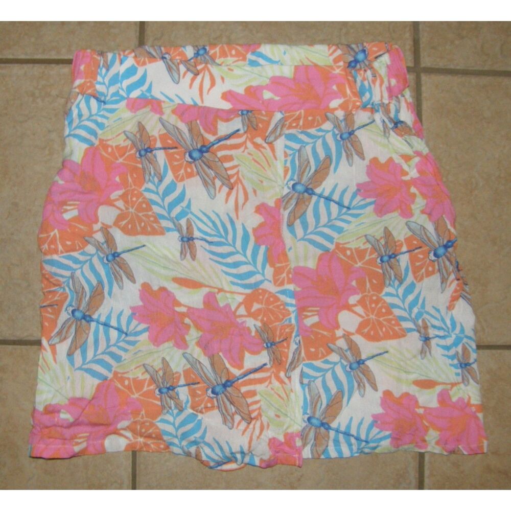 JUNIPER & LIME Colorful Tropical Sz Large Casual Wear Shorts Skort Pockets NWT